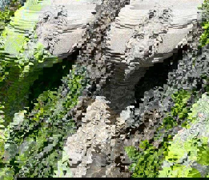 Regal Three Lions Stonecast Birdbath