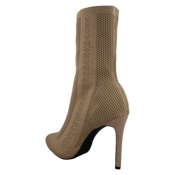 Anne Michelle Ladies Anne Michelle High Heel Knitted Calf Boots