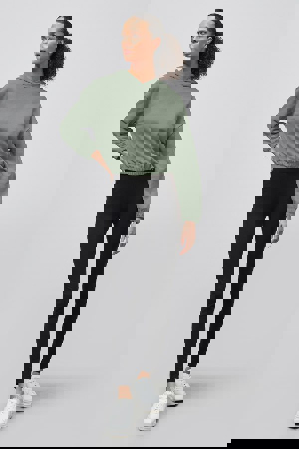 ENORSIA Jersey Hoodie With Elastic Waistband