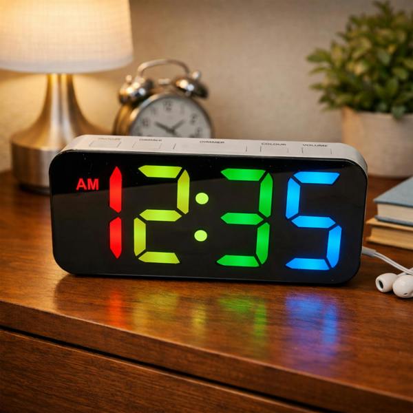 Dragodirect Digital LED Alarm Clock Bedside Clock with Snooze