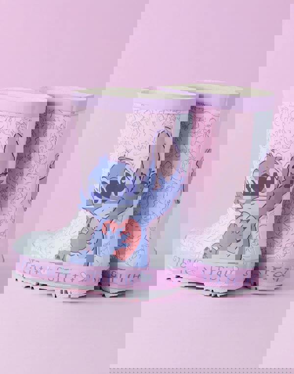 Disney Lilo & Stitch Girls Purple Character Wellington Boots without Handles