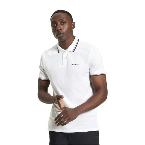 Ben Sherman Mens Signature Pique Polo Shirt - White