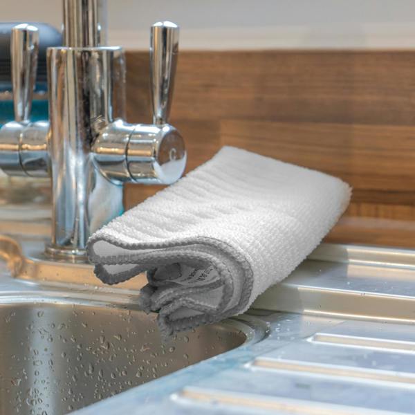 JVL Microfibre Cleaning Cloth - White / Grey