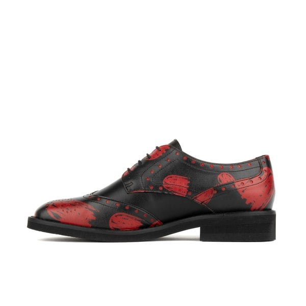 Embassy London Eton - Lovehearts - Women's square toe leather lace-up with love hearts