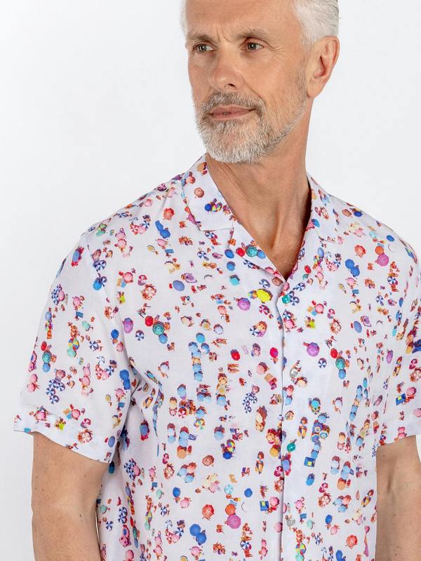 CLSH 2605 WHITE DRONE BEACH - Claudio Lugli Shirts