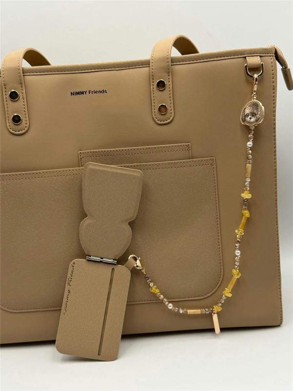 Nimmy Friends Nimmy Magnetic Fashion Series Combo Teddy Tote Bag Brown - N-CXMX-TTBZH-14