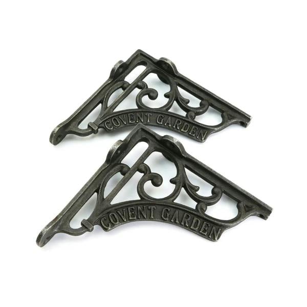 Pair of Antique Cast Iron 'Covent Garden' Victorian Style Shelf Brackets 