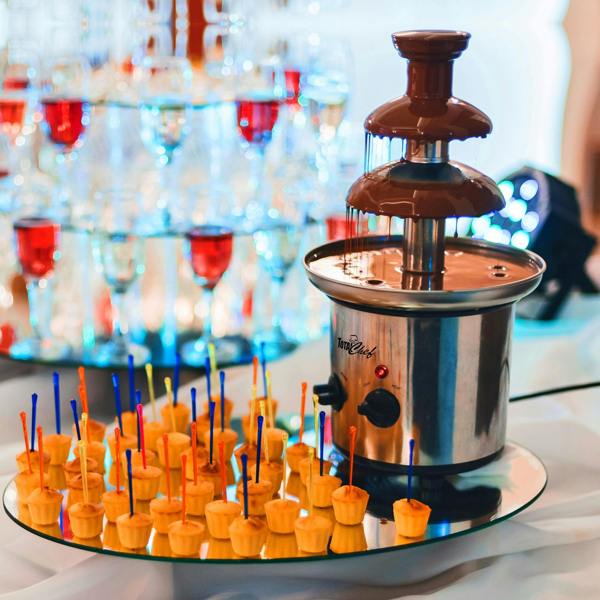 Total Chef Large Chocolate Fountain 3 Tier Electric Fondue Machine for Weddings, Parties & Events