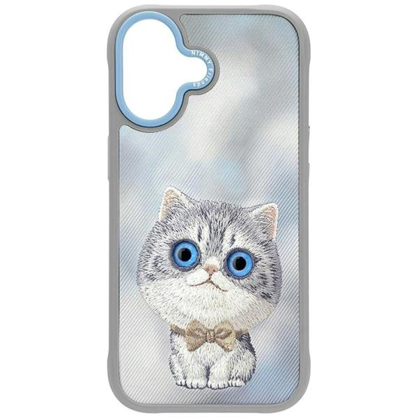Nimmy Friends Nimmy Big Eye Cute Pet Silver Shaded Cat Case with MagSafe for iPhone 17 6.3" Grey Blue - N-XDY-IP17-023