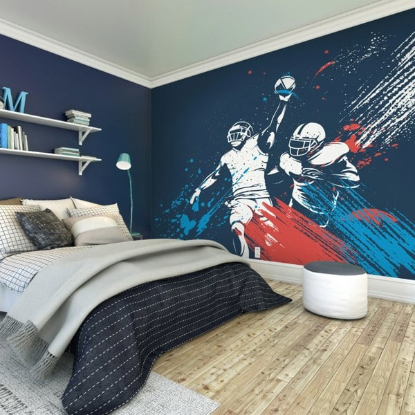 Origin Murals American Footballers Paint Splash - Blue