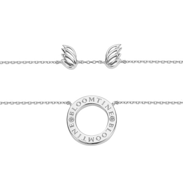 Mini Halo Wings™ Sterling Silver Diamond Angel Necklace image 0