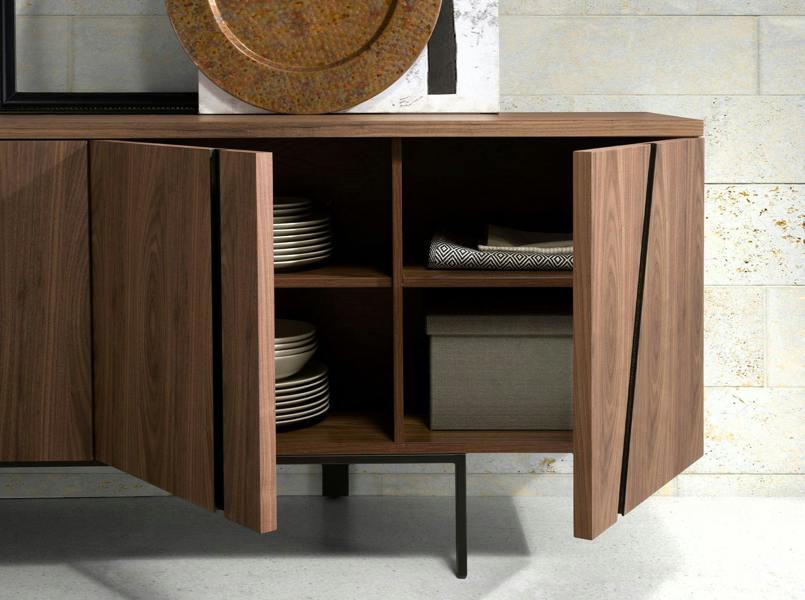 Angel Cerdá Sideboard walnut and black steel 3124