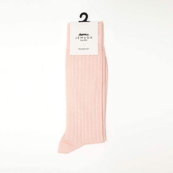 Jemsox Rose Pink Recycled Rib Mens Socks | Bold, Sustainable Style