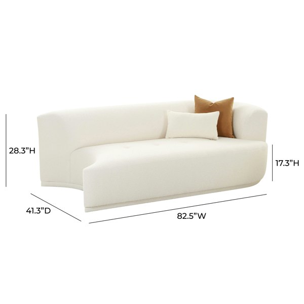 Furniture Edit Fickle Cream Boucle Modular RHF Loveseat