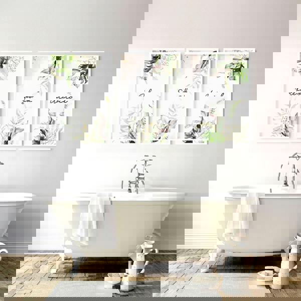 Bathroom with art | Set of 3 Tropical wall art prints