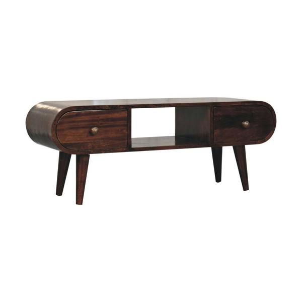Artisan Furniture Solid Wood California Walnut Circular TV Unit