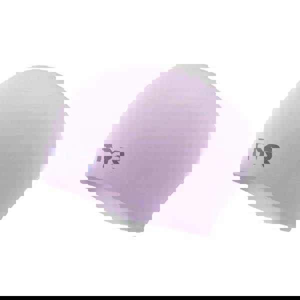 Tyr Long Hair Wrinkle-Free Silicone Swim Cap with Lavender Logo