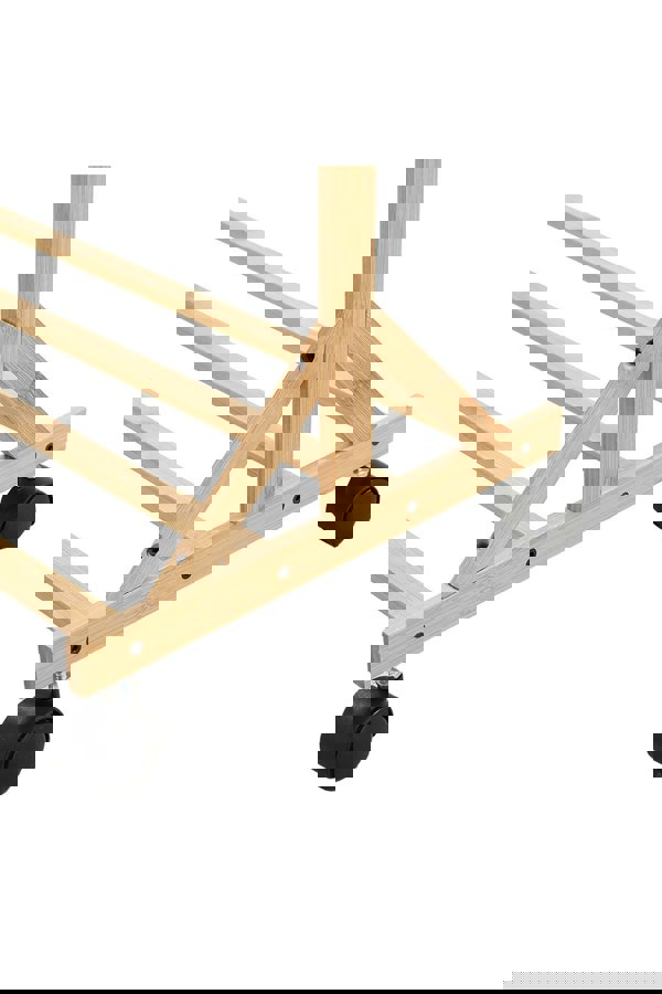 Living and Home Stylish Bamboo Clothes Rack with Bottom Shelf Versatile Shoe and Clothing Organizer