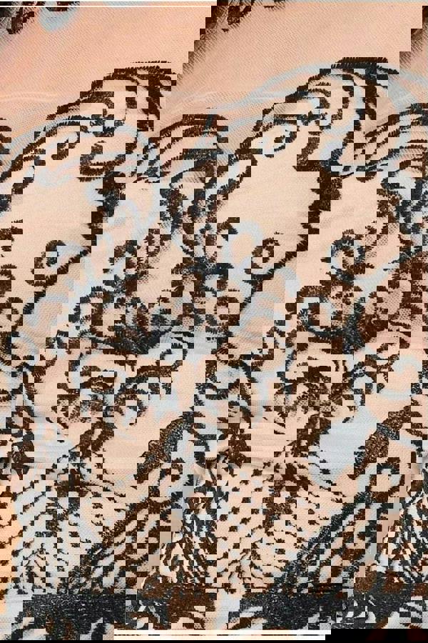 Mesh & Lace Maxi With Scalloped Hem - Black DR3253