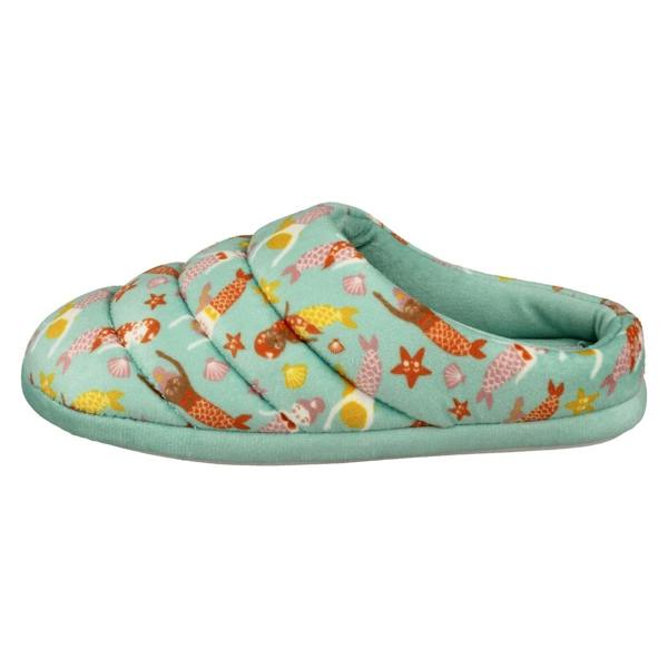 Clarks Childrens Clarks Print Detailed Mule Slippers Fluffy Slide
