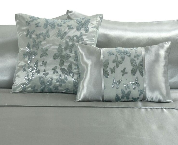 Night Zone Aisha Embroidered Butterfly Duvet Cover Set – 100% Polyester Floral Bedding