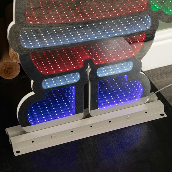 Samuel Alexander 74cm Infinity Light up Standing Santa Christmas Decoration with Multi-Coloured LEDs on Metal Base