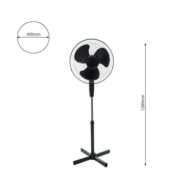 Milagro EKO-LIGHT 16'' Pedestal Fan - Black