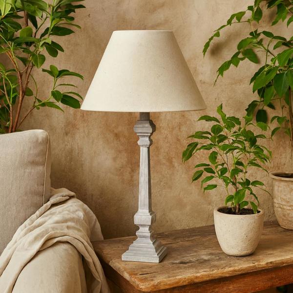 Wyld Haus Stonebloom Grey Wash Slim Table Lamp