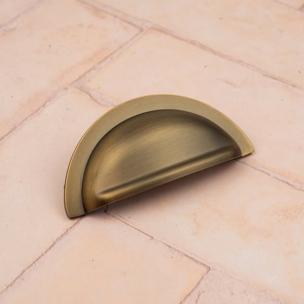 Handle & Home Dark Antique Brass Cabinet Knobs & Coordinating Cup Handle