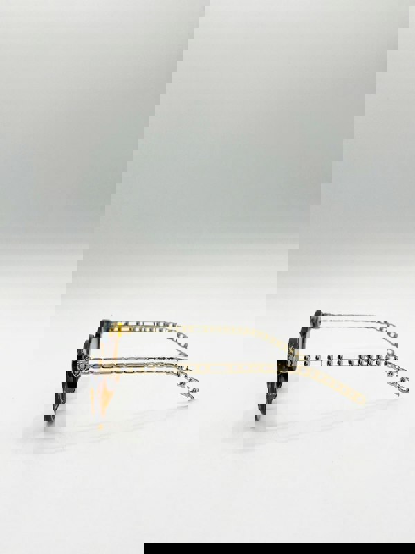 SVNX Cat-Eye Sunglasses with Thin Chain Arm Tortoise