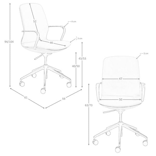 Angel Cerdá Brown leatherette  swivel office chair 4219