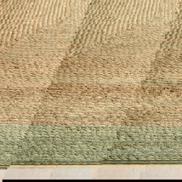 The Rugs Hand-Braided Jute Rug with Colourful Border