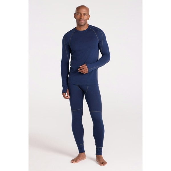 Mountain Warehouse Mens Asgard Merino Wool Base Layer Set - Dark Blue