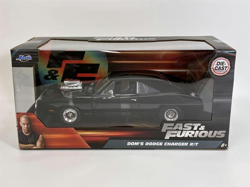 MCSlots Fast and Furious Doms Dodge Charger R/T Black 1:24 Scale Jada 31942 35424