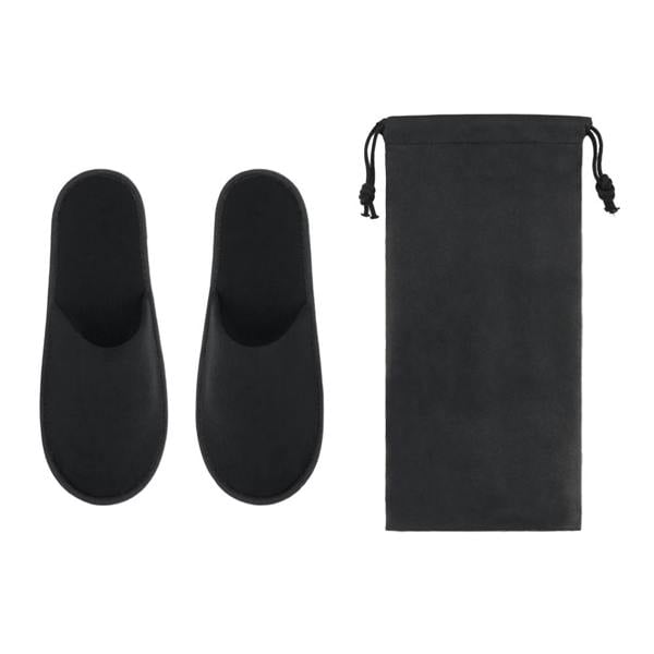 MidOcean Unisex Adult Flip Flap Hotel Mule Slippers - Black - 