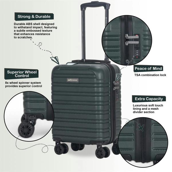 Eagle Luggage ABS Hardshell Underseat Cabin Suitcase 45 x 30 x 20 cm Luggage Suitable for Wizz Air