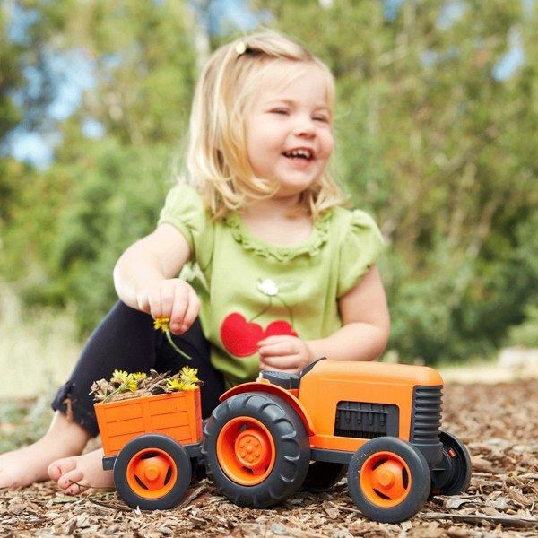 Green Toys Orange Toy Tractor - Made From 100% Recycled Plastic