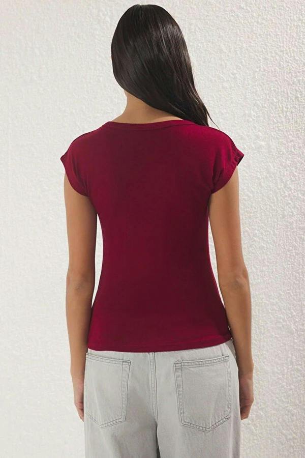 WOVCOR Viscose Fitted Knit Blouse