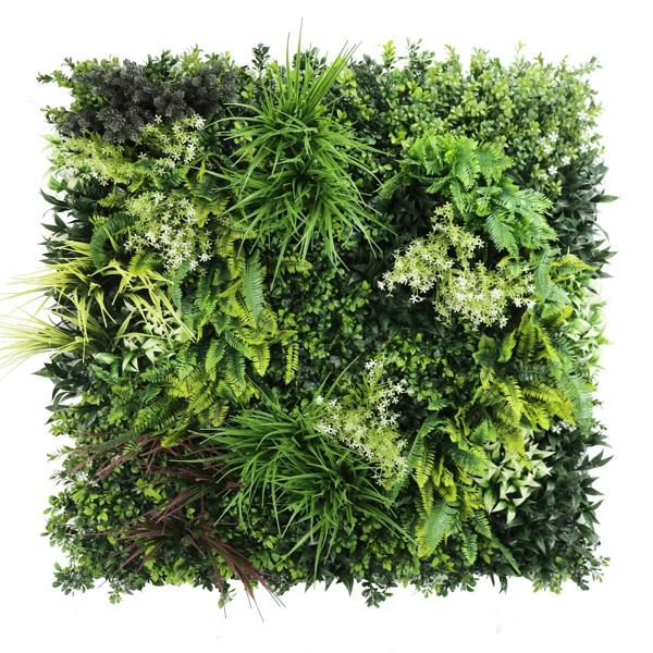 Premium Artificial Plants 3D Green Wall Panel 1m x 1m - Riverbank - Evergreenery