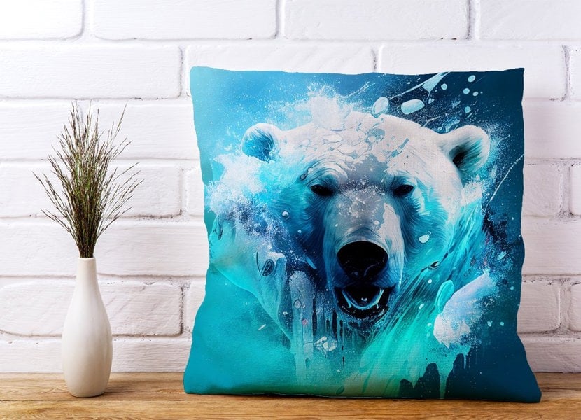 Warren Reed Polar Bear Face Splashart Cushions