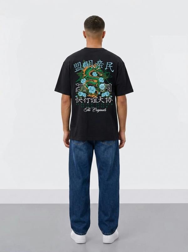 London Attitude Original Creators Dragon Graphic Heavyweight Oversized T-Shirt