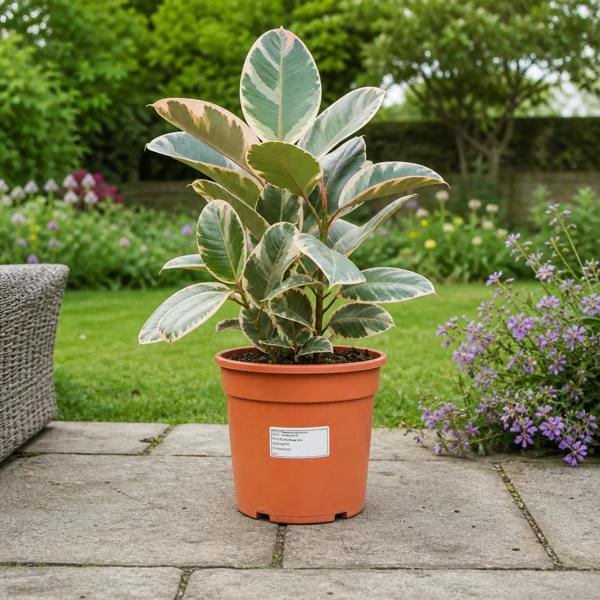 Ficus Tineke Rubber Plant 21cm Pot – Large Indoor Houseplant