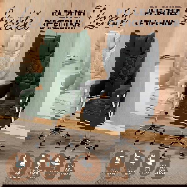 Levede Executive Office Chair Ergonomic High Back Spring Cushion Seat Footrest