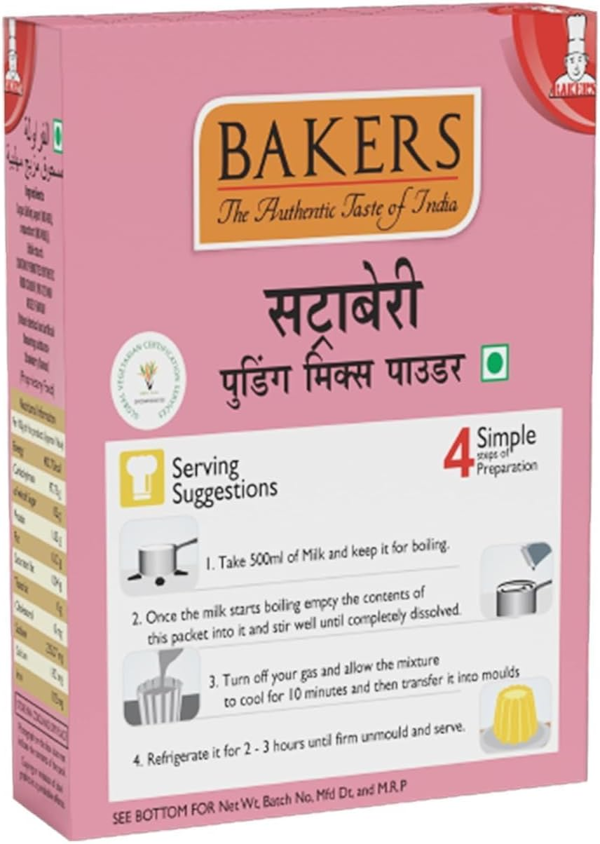 Bakers Strawberry Pudding Mix Powder Instant Dessert 80g