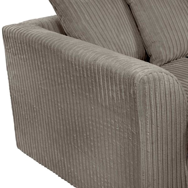 SQUAREBOXX Dylan Jumbo Cord 3+2 Seater Fabric Sofa in Grey