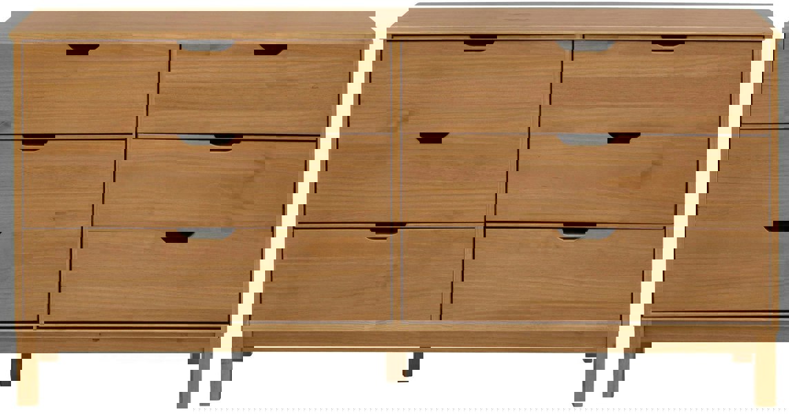 Dorel Home Post Chest with 6 drawers in stained wax