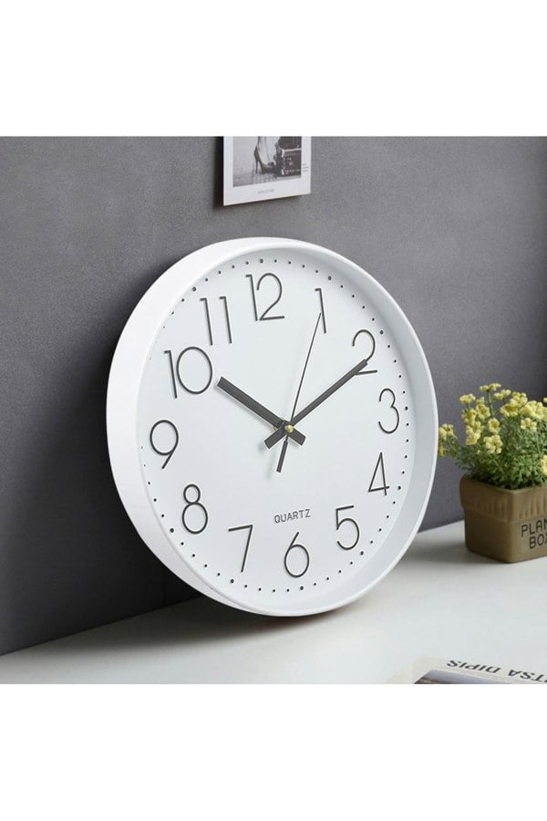 Living and Home 12 Inch Non-Ticking Wall Clock