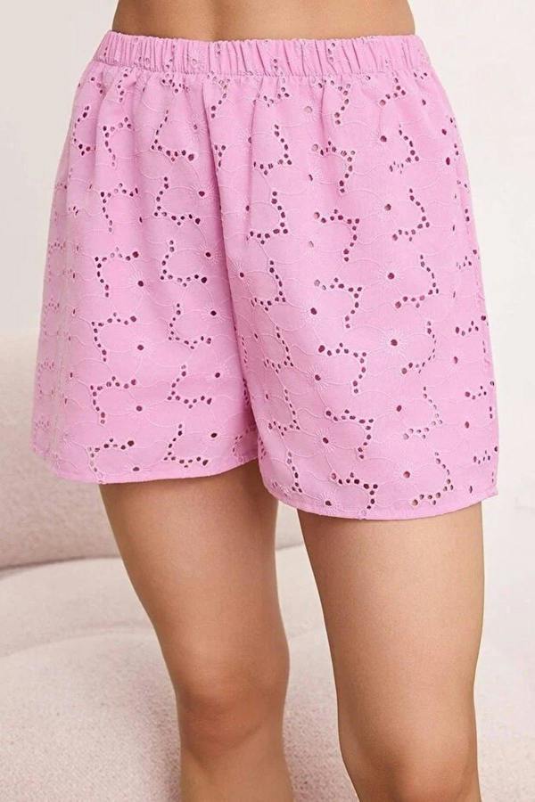 WOVCOR Floral Embroidered Lined Cami Top and Shorts Pyjama Set