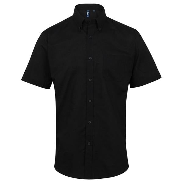 Premier Mens Signature Short-Sleeved Shirt - Black