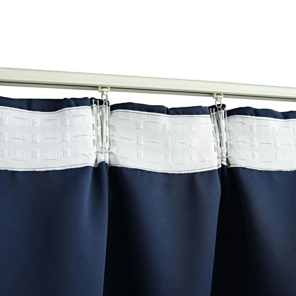 Berkfield Blackout Curtains with Hooks 2 pcs Blue 140x175 cm